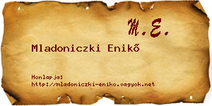 Mladoniczki Enikő névjegykártya